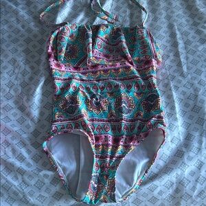 Colorful Patterned One-Piece Swimsuit - 7